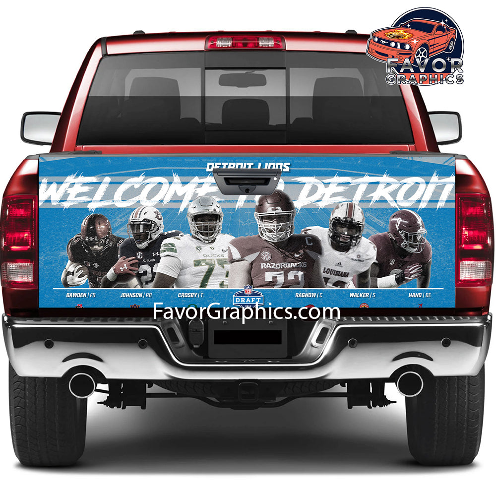 Detroit Lions Tailgate Wraps For Trucks SUV Vinyl Wrap