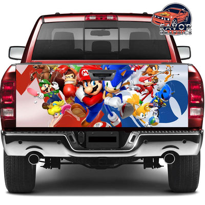 Mario Tailgate Wraps For Trucks SUV Vinyl Wrap