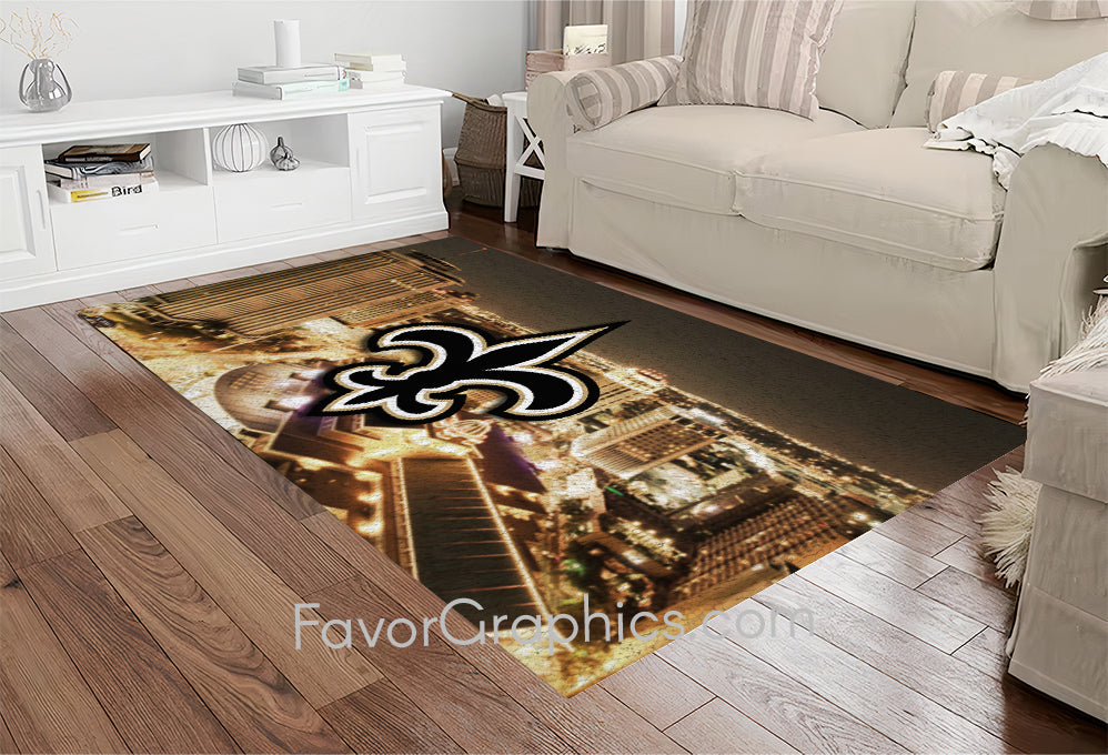 New Orleans Saints Home Bedroom Decor Rug Carpet Mat