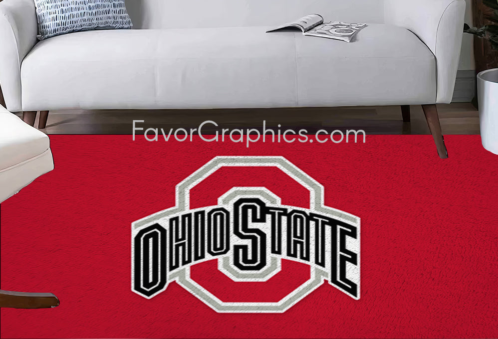 Ohio State Buckeyes Home Bedroom Decor Rug Carpet Mat