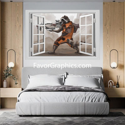 Rocket Raccoon Vinyl Wall Art Decal Sticker Poster Print Mural