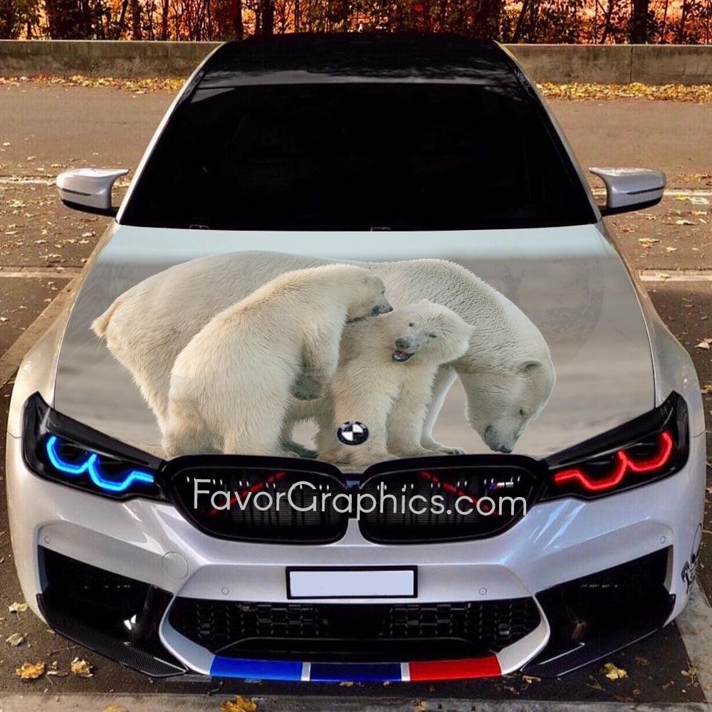 Polar Bear Itasha Car Vinyl Hood Wrap Decal Sticker