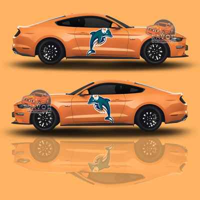 Miami Dolphins Itasha Car Side Door Decal Vinyl Sticker