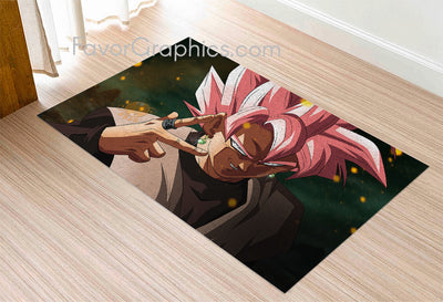 Black Goku Home Bedroom Decor Rug Carpet Mat