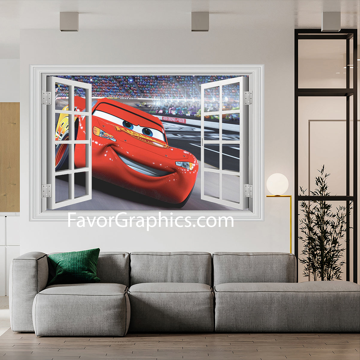 Car Race Cartoon Vinyl Wall Art Decal Sticker Poster Print Mural