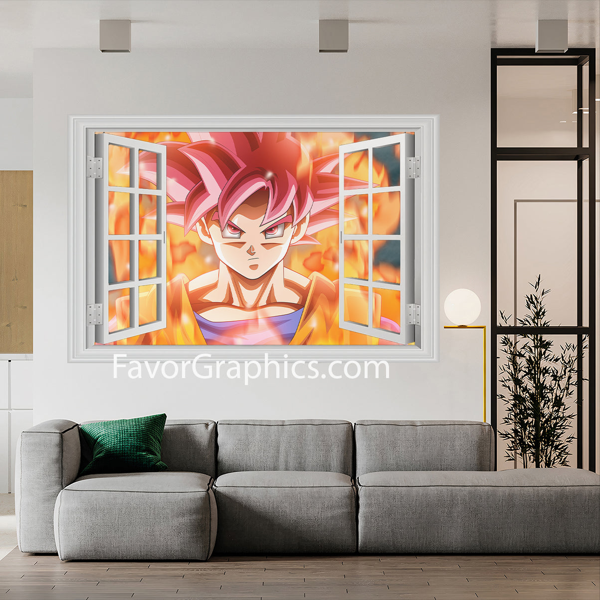 Goku Super Saiyan God Vinyl Wall Art Decal Sticker Poster Print Mural