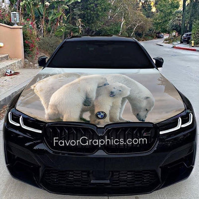 Polar Bear Itasha Car Vinyl Hood Wrap Decal Sticker