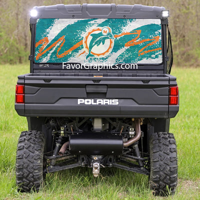 Miami Dolphins Rear Window Perforated Graphic Vinyl Decal Car Truck UTV