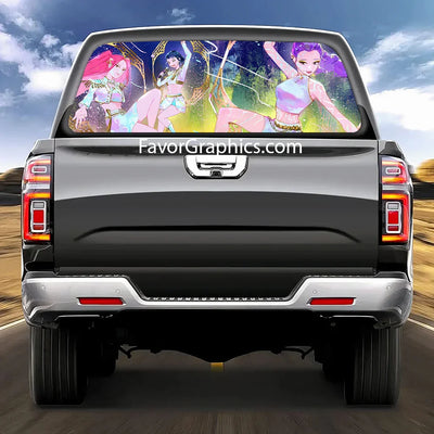 Huntrix HUNTR/X Kpop Demon Hunters Rear Window Perforated Vinyl Car Truck
