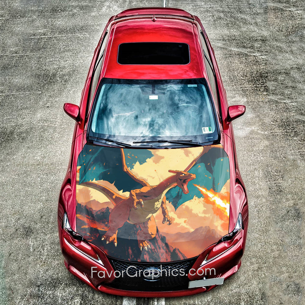 Charizard Itasha Car Vinyl Hood Wrap Decal Sticker