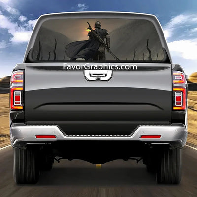 The Mandalorian Rear Window Perforated Graphic Vinyl Decal Car Truck UTV