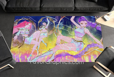 Huntrix HUNTR/X Kpop Demon Hunters Home Bedroom Decor Rug Carpet Mat