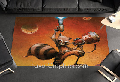 Rocket Raccoon Home Bedroom Decor Rug Carpet Mat