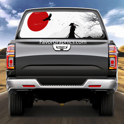 Samurai Rear Window Perforated Graphic Vinyl Decal Car Truck UTV