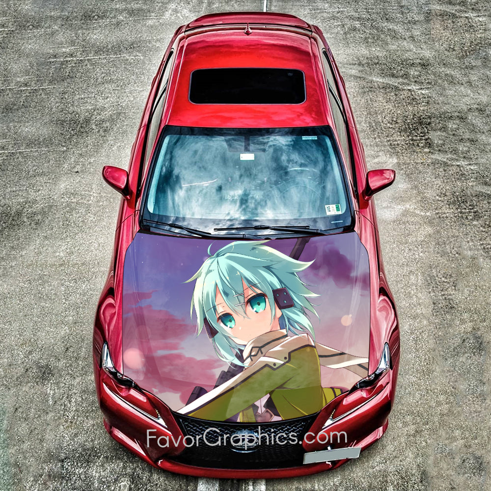 Sinon Sword Art Online Itasha Car Vinyl Hood Wrap Decal Sticker