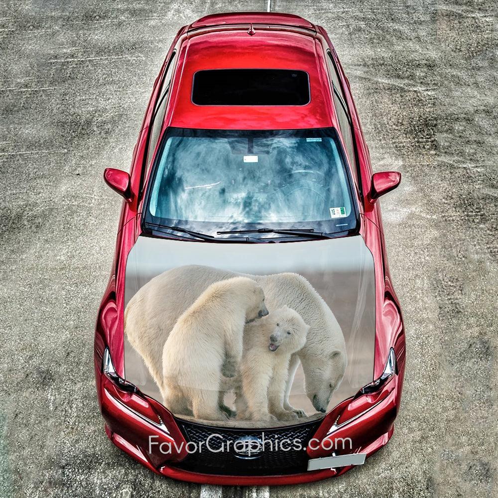 Polar Bear Itasha Car Vinyl Hood Wrap Decal Sticker