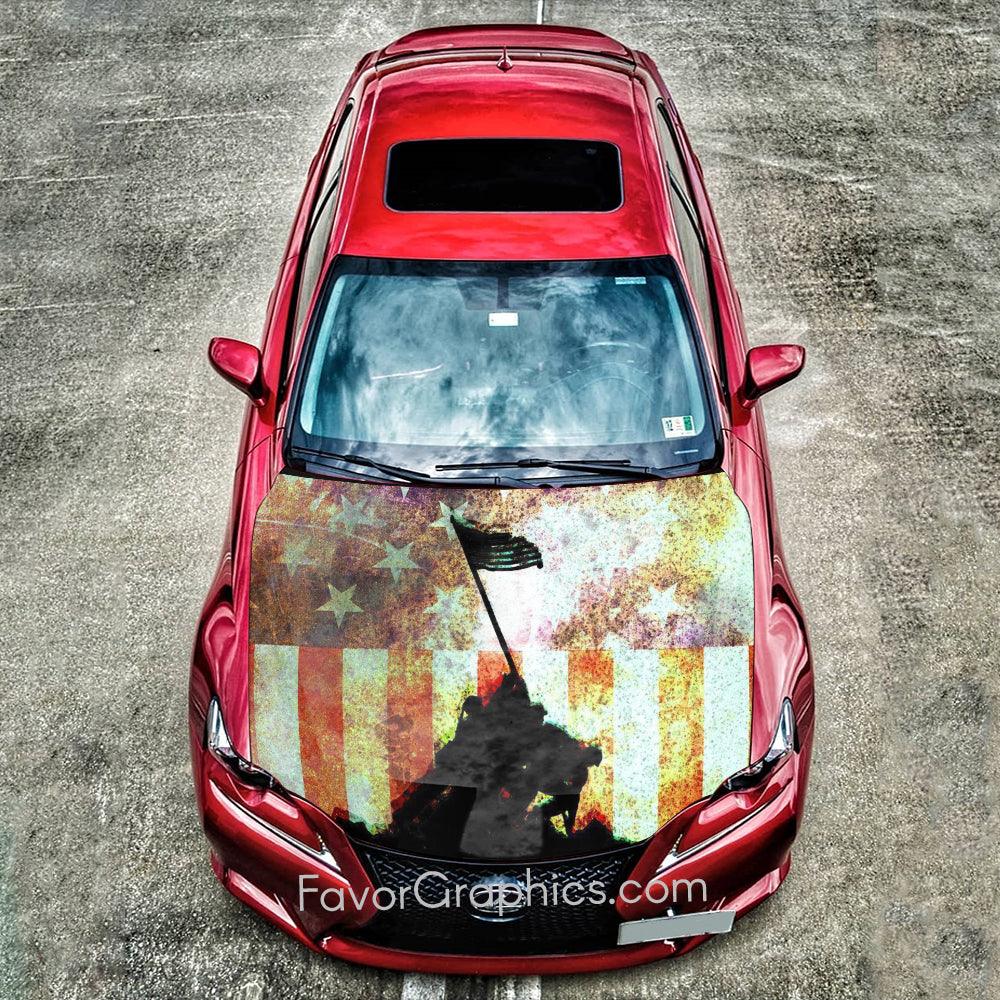 Iwo Jima Itasha Car Vinyl Hood Wrap Decal Sticker