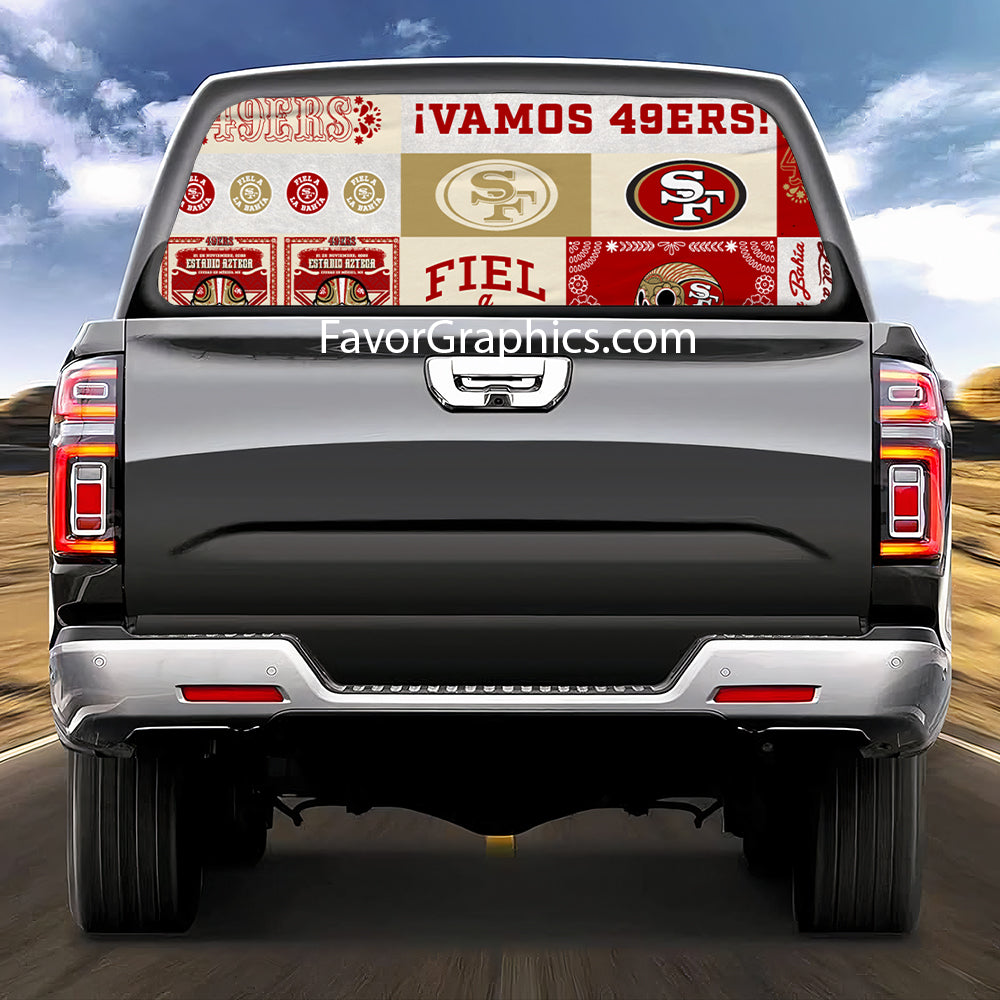 San Francisco 49ers Rear Window Perforated Graphic Vinyl Decal Car Truck UTV