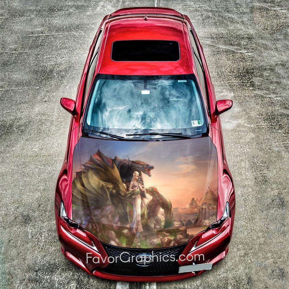 Daenerys Targaryen  Dragon Itasha Car Vinyl Hood Wrap Decal Sticker