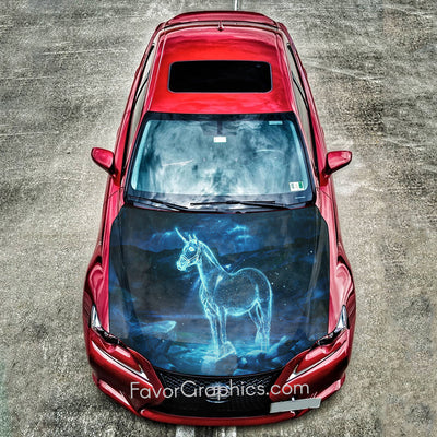 Unicorn Itasha Car Vinyl Hood Wrap Decal Sticker