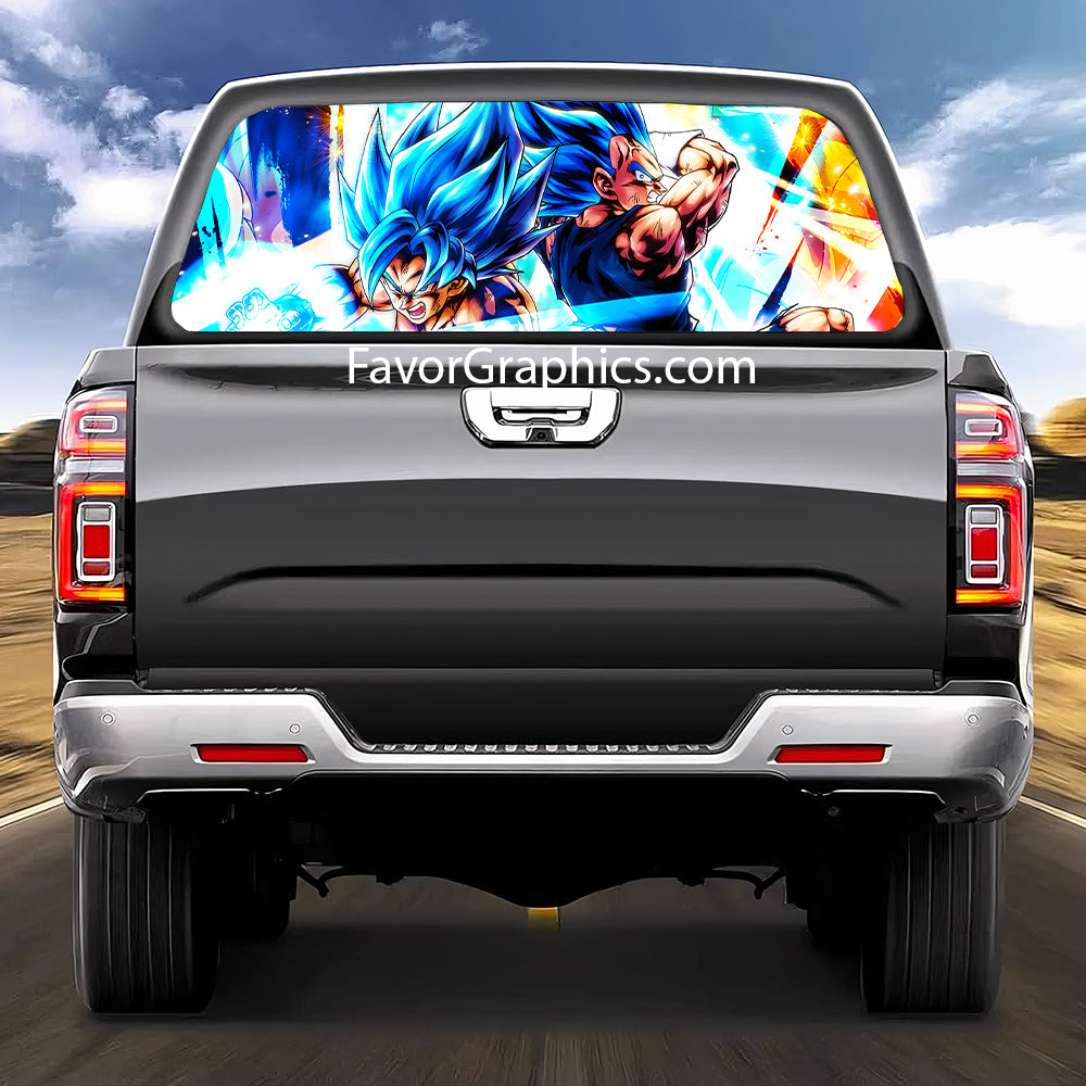 Goku Vegeta Rear Window Perforated Graphic Vinyl Decal Car Truck UTV