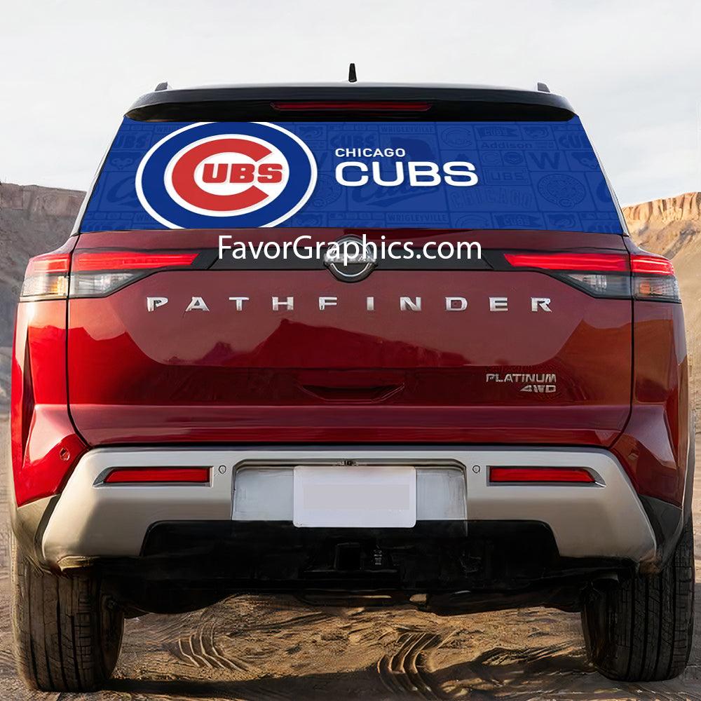 Chicago Cubs Rear Window Perforated Graphic Vinyl Decal Car