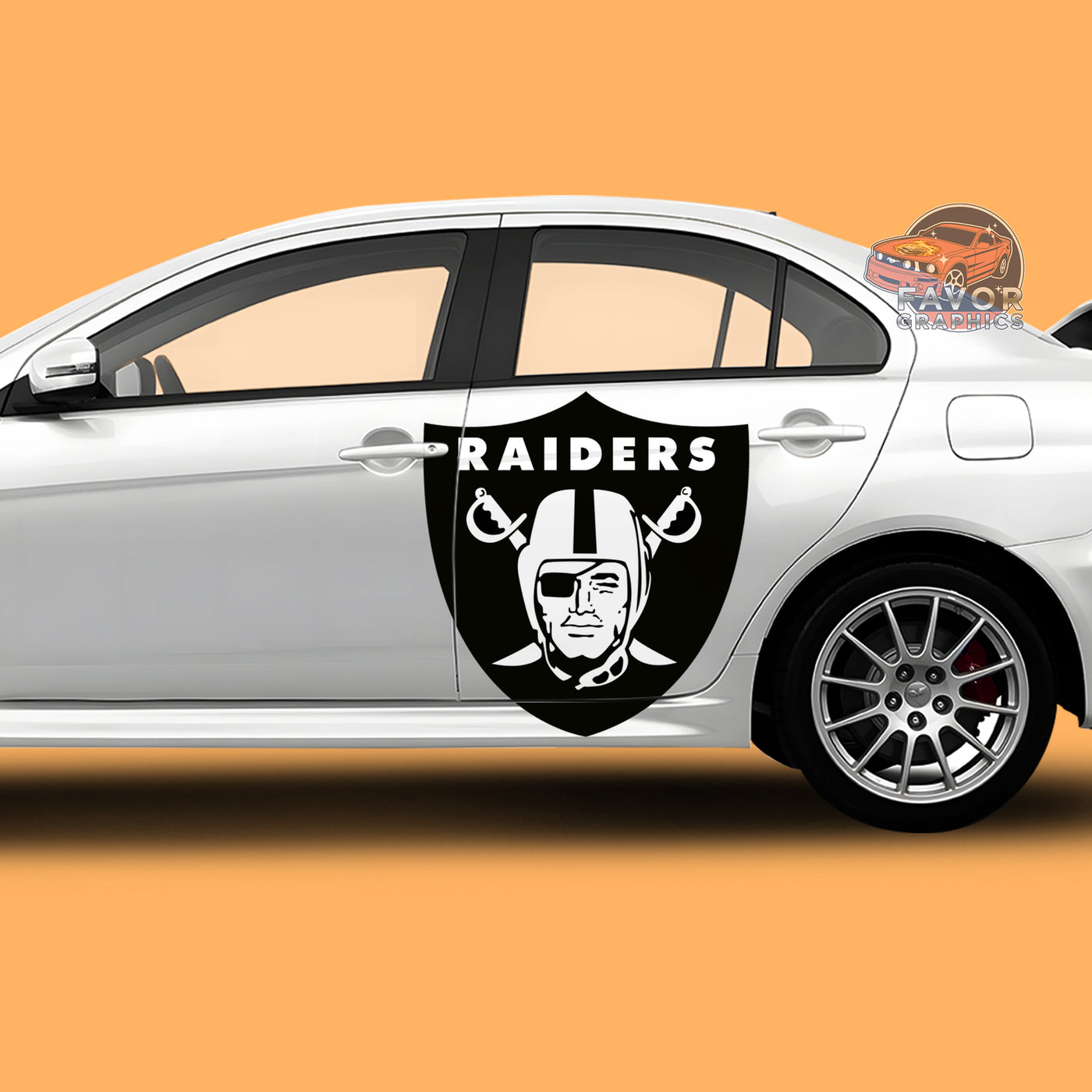 Las Vegas Raiders Itasha Car Side Door Decal Vinyl Sticker