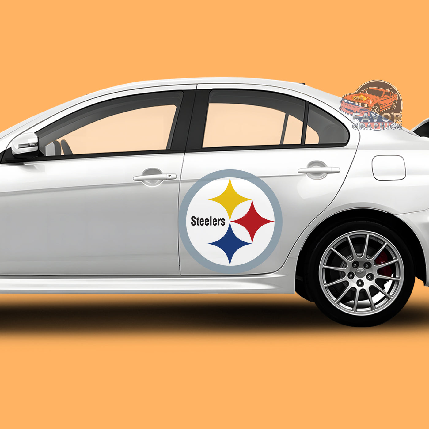 Pittsburgh Steelers Itasha Car Side Door Decal Vinyl Sticker