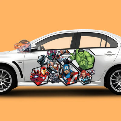 Avengers Superheroes Itasha Car Side Door Decal - Vinyl Sticker