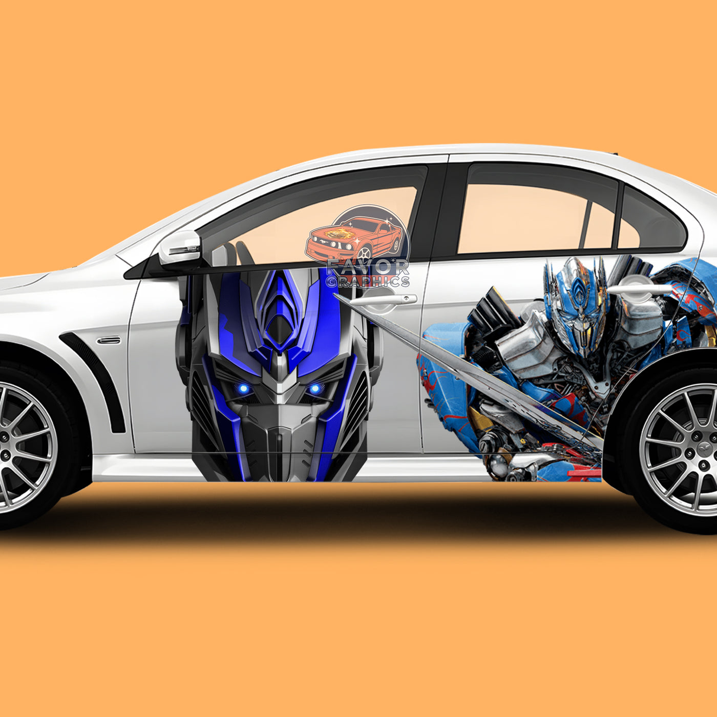 Optimus Prime Itasha Car Side Door Decal Vinyl Sticker