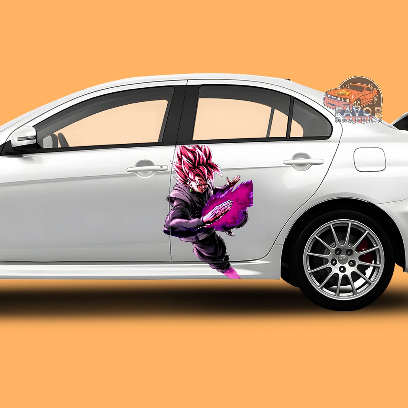 Black Goku Itasha Car Side Door Decal Vinyl Sticker