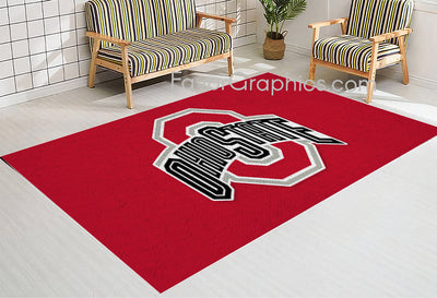 Ohio State Buckeyes Home Bedroom Decor Rug Carpet Mat