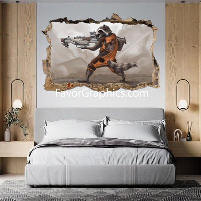 Rocket Raccoon Vinyl Wall Art Decal Sticker Poster Print Mural