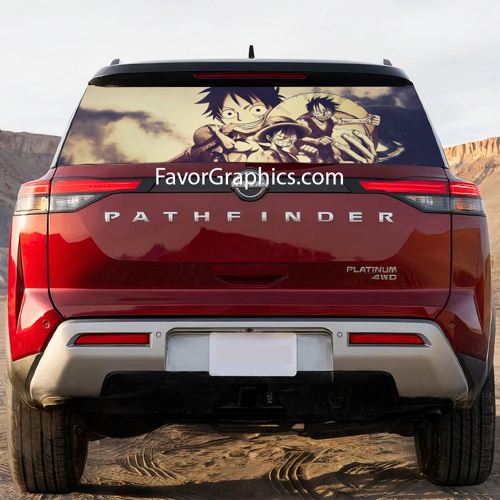 Monkey D. Luffy Rear Window Perforated Graphic Vinyl Decal Car