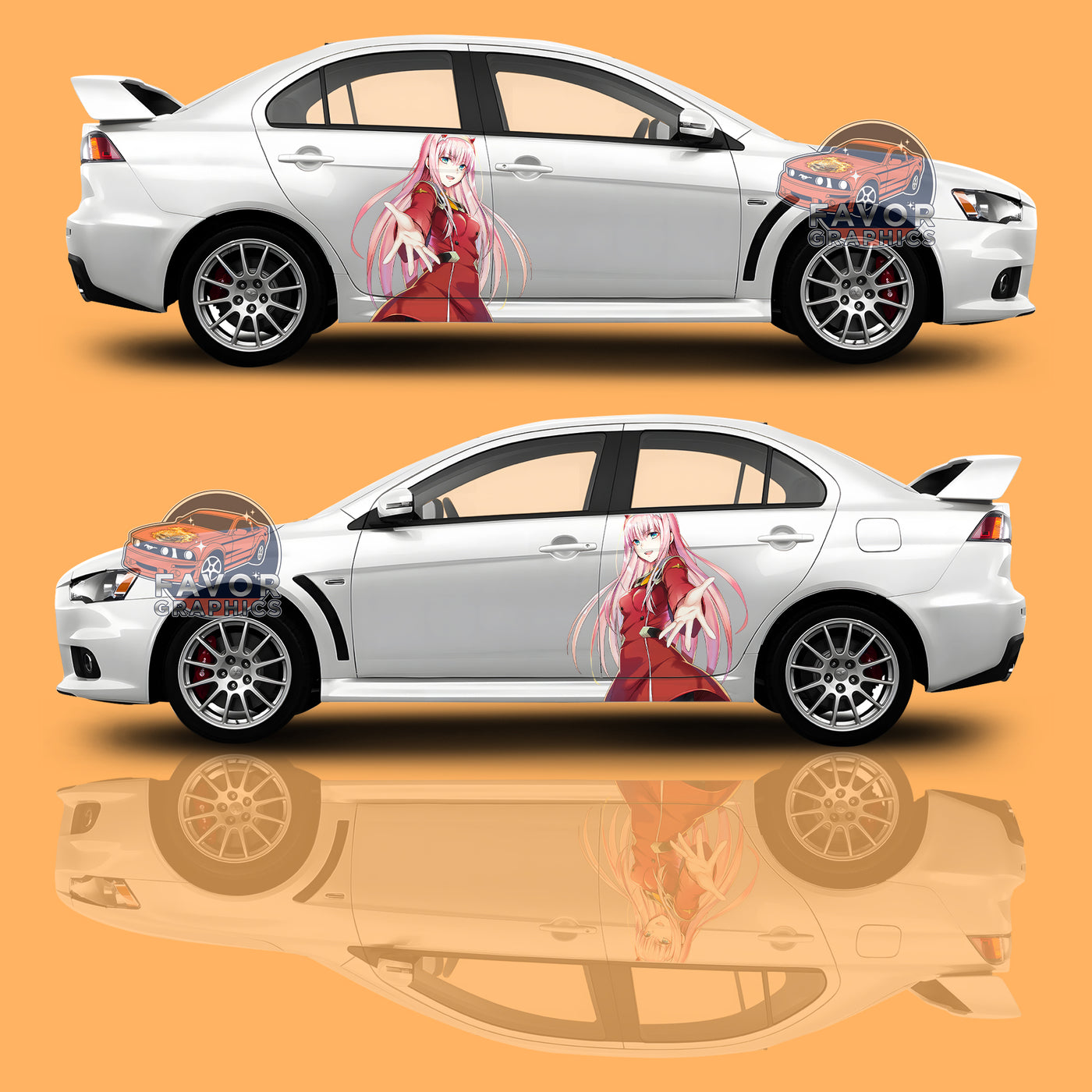 Zero Two Itasha Car Side Door Decal Vinyl Sticker