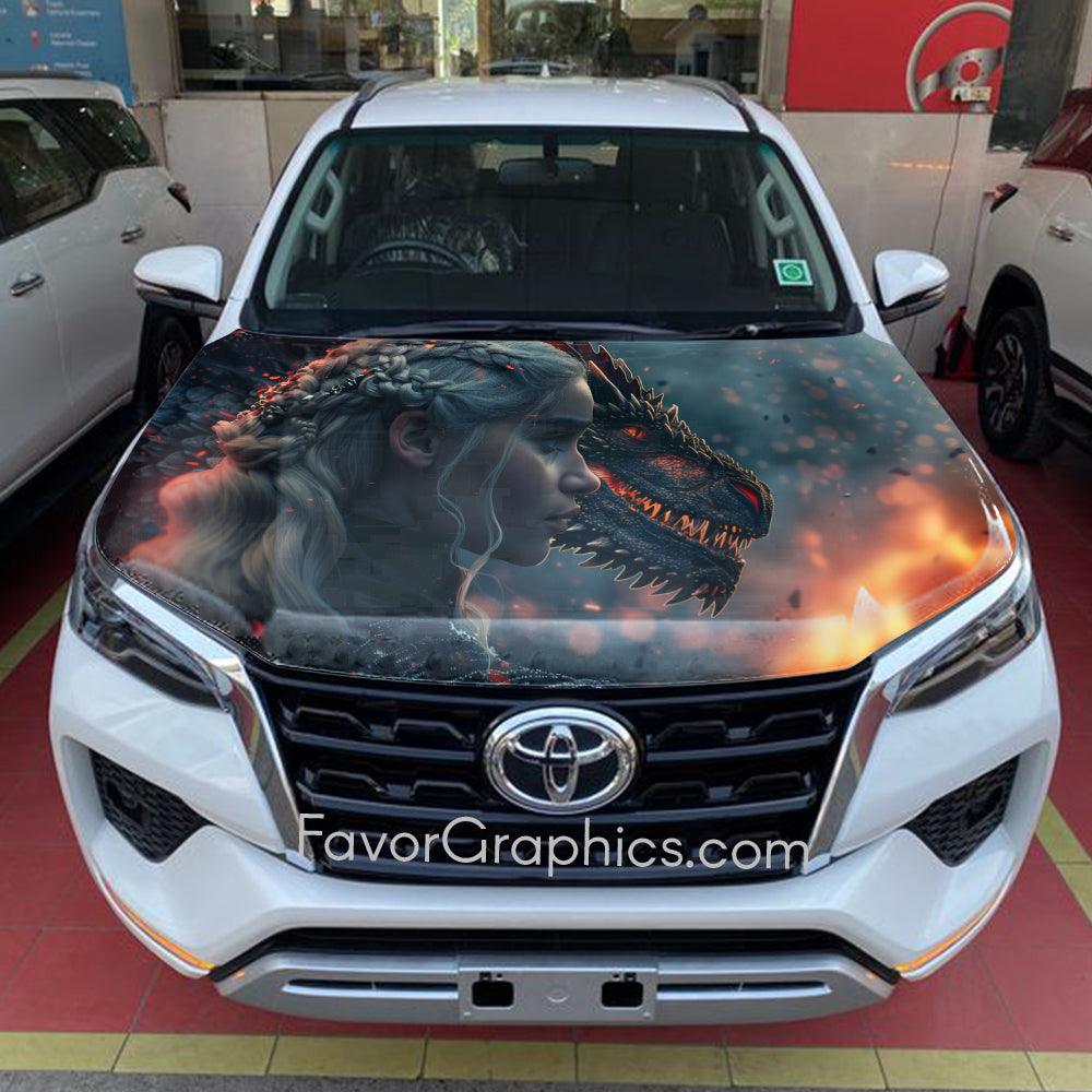 Daenerys Targaryen  Dragon Itasha Car Vinyl Hood Wrap Decal Sticker