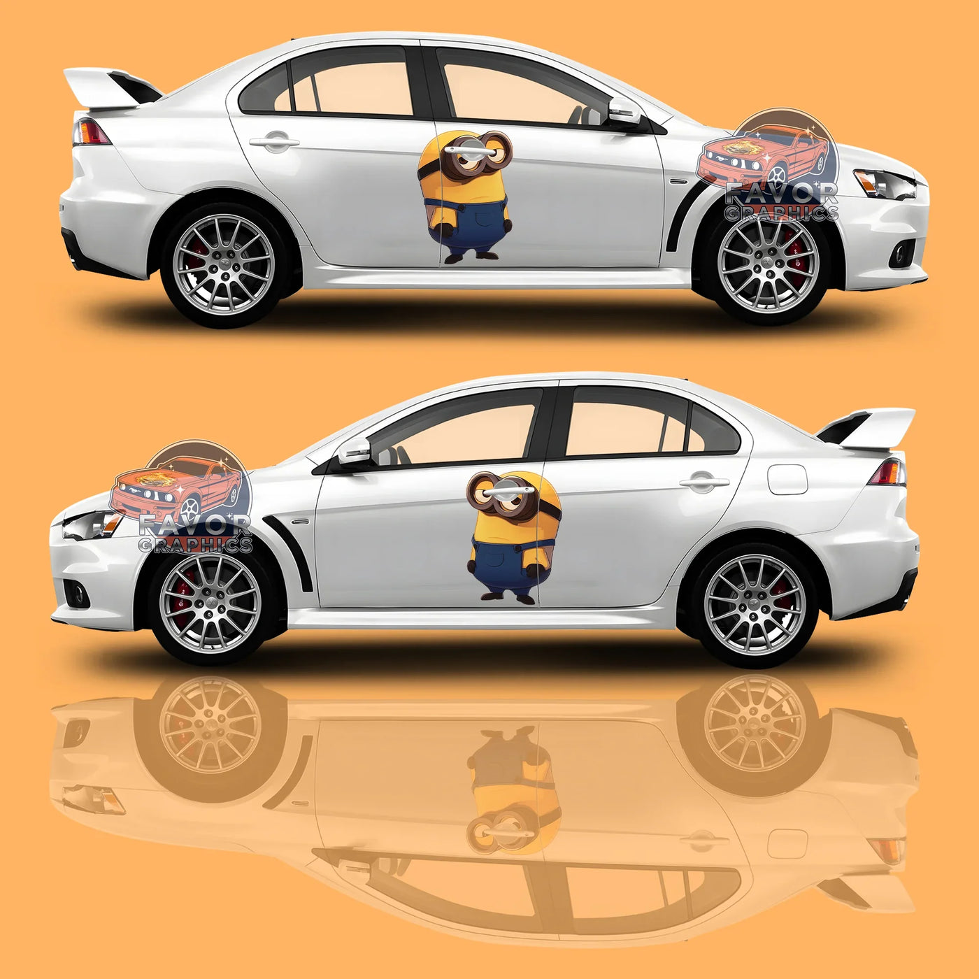 Minion Itasha Car Side Door Decal Vinyl Sticker