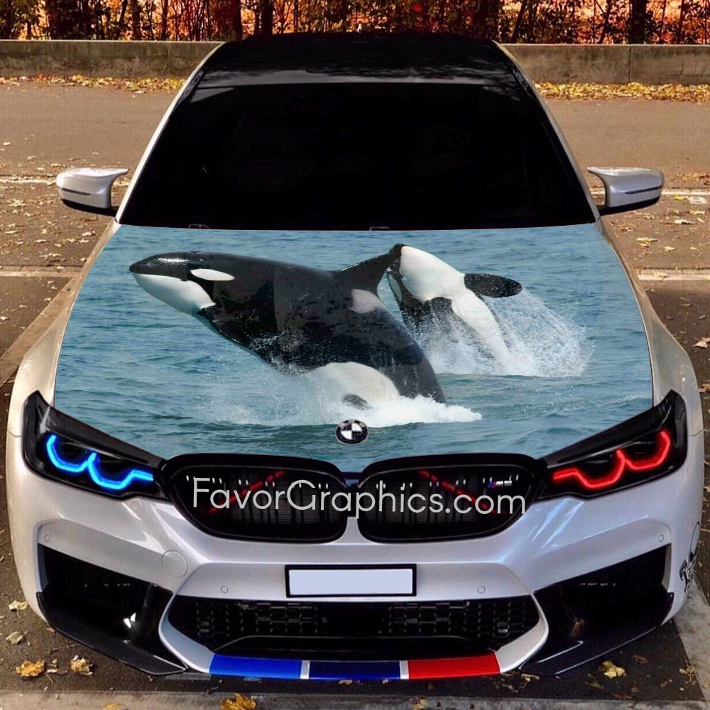 Whale Itasha Car Vinyl Hood Wrap Decal Sticker