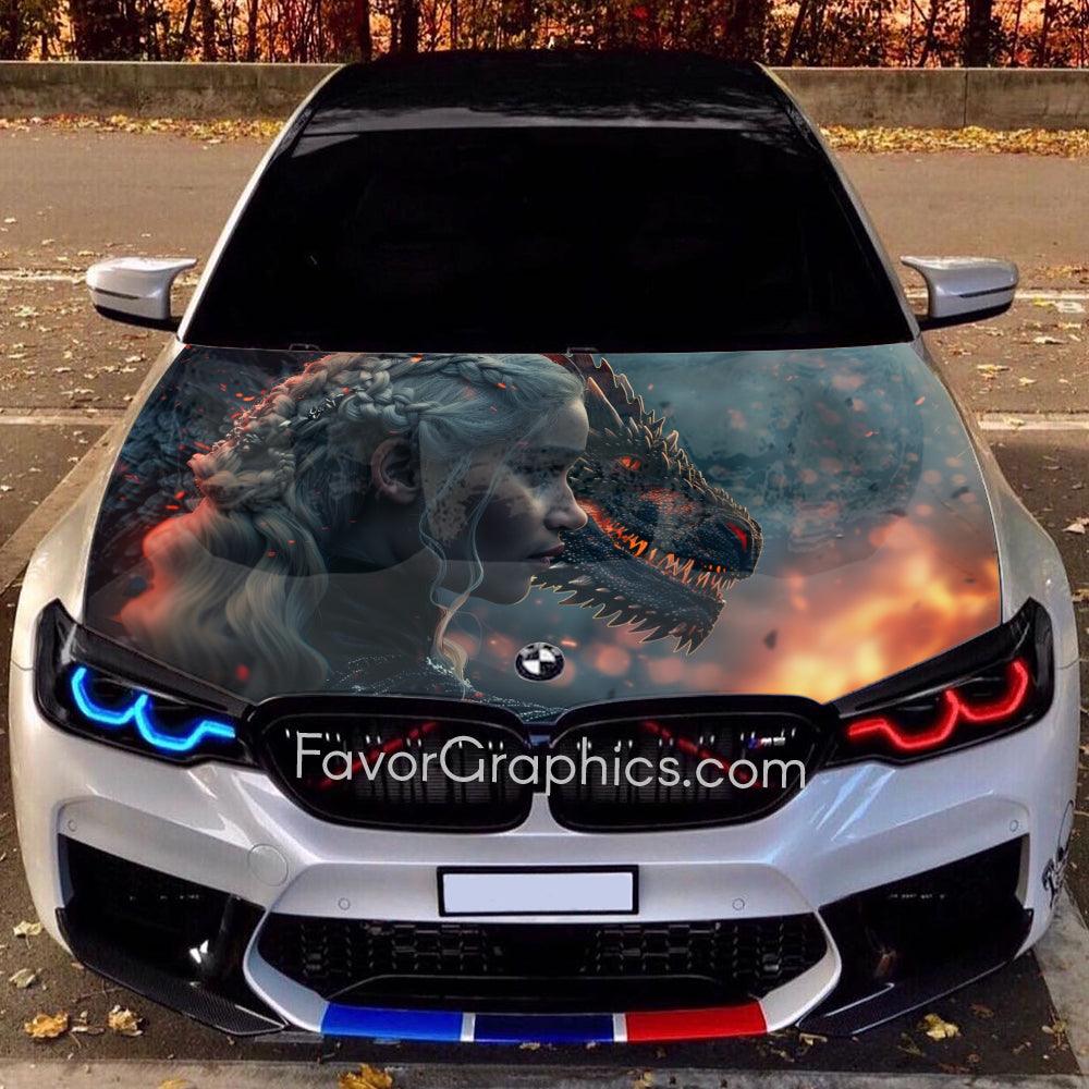 Daenerys Targaryen  Dragon Itasha Car Vinyl Hood Wrap Decal Sticker