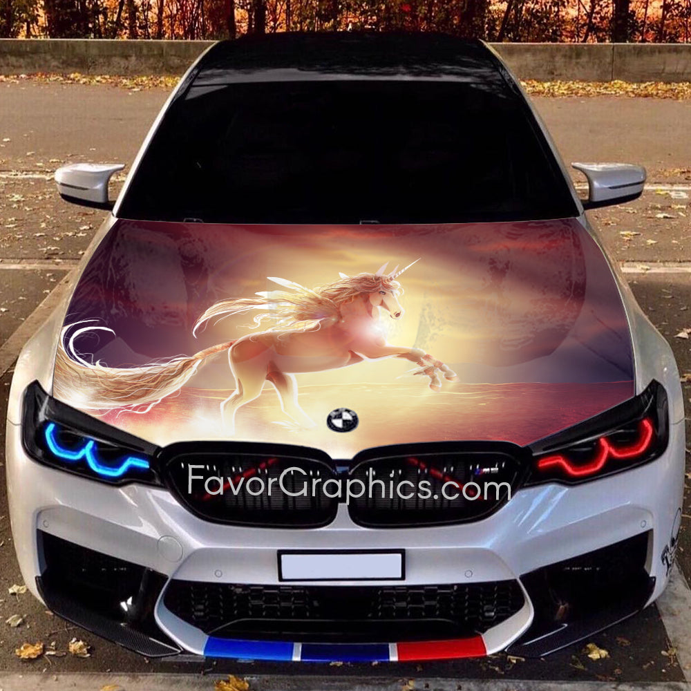 Unicorn Itasha Car Vinyl Hood Wrap Decal Sticker