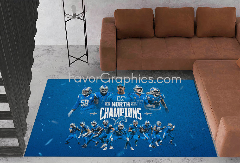 Detroit Lions Home Bedroom Decor Rug Carpet Mat