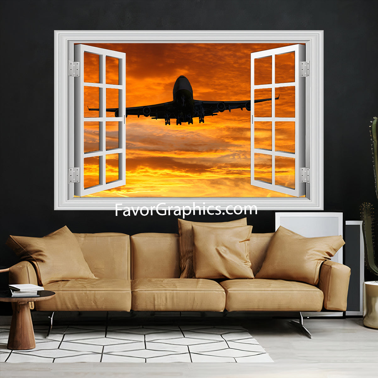 Boeing 747 Airplane Vinyl Wall Art Decal Sticker Poster Print Mural