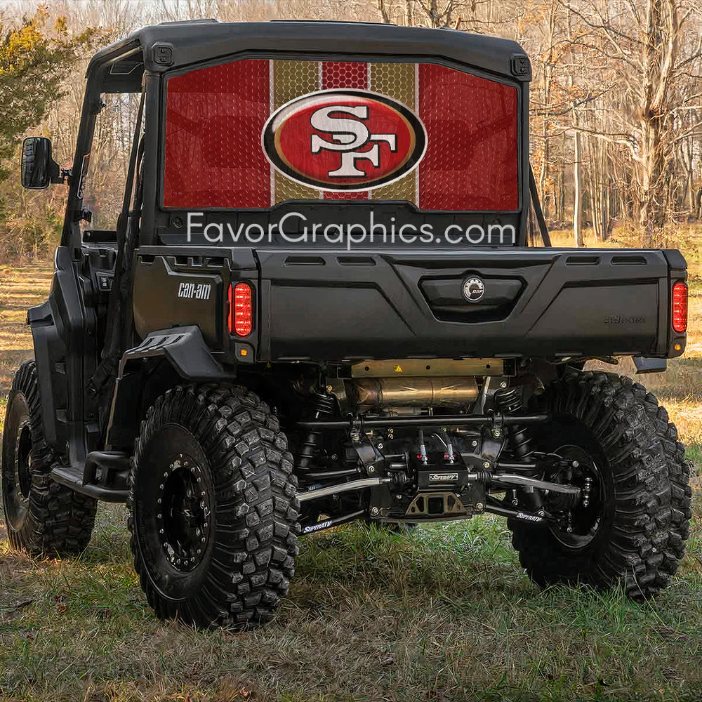 San Francisco 49ers Rear Window Perforated Graphic Vinyl Decal Car Truck UTV