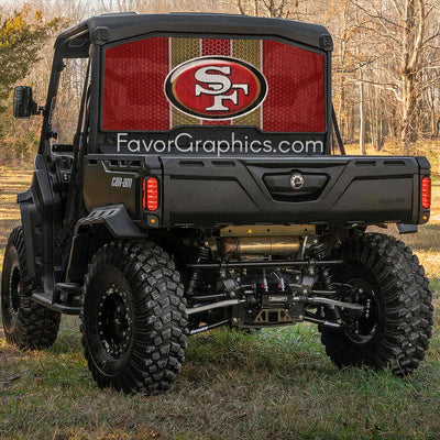 San Francisco 49ers Rear Window Perforated Graphic Vinyl Decal Car Truck UTV