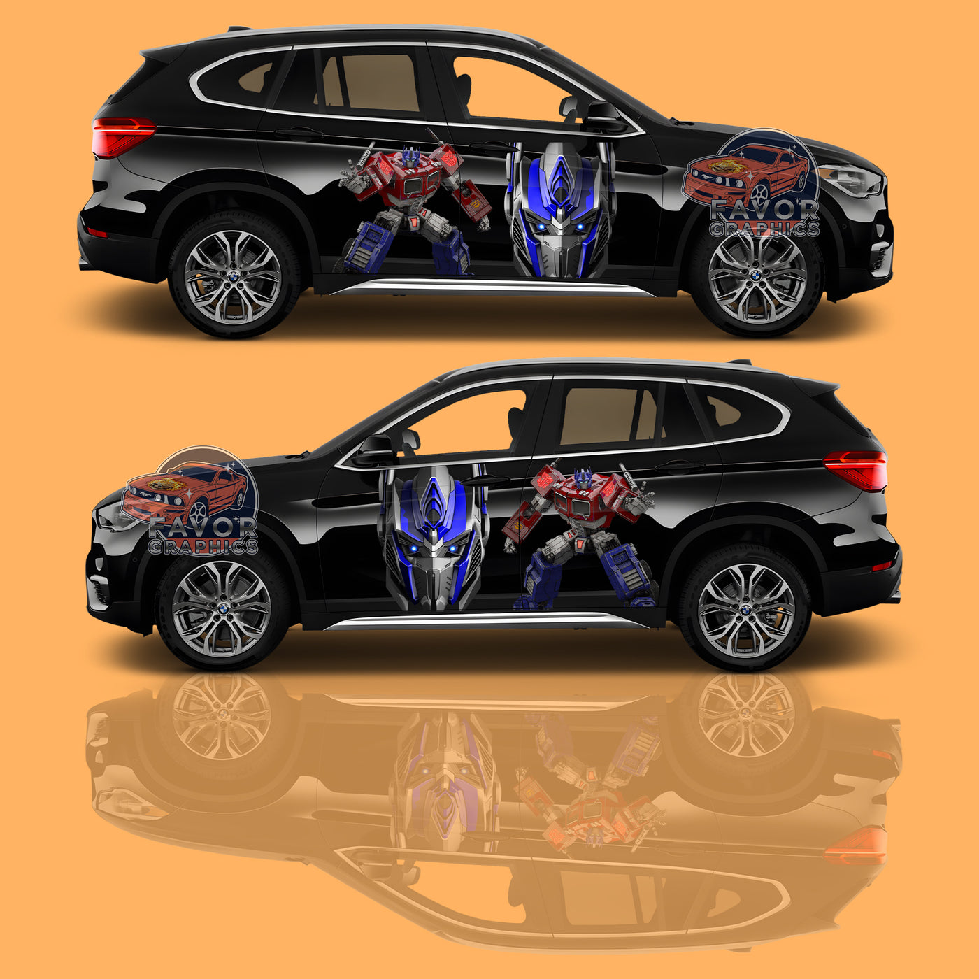 Optimus Prime Itasha Car Side Door Decal Vinyl Sticker