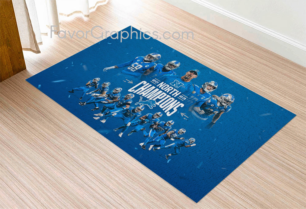 Detroit Lions Home Bedroom Decor Rug Carpet Mat