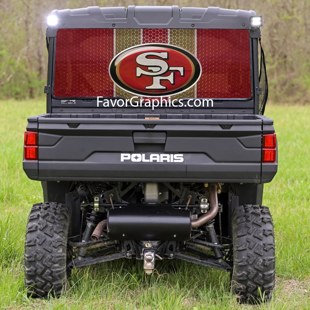 San Francisco 49ers Rear Window Perforated Graphic Vinyl Decal Car Truck UTV