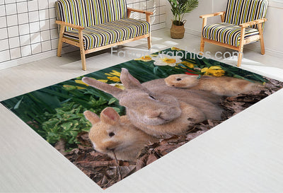 Rabbit Home Bedroom Decor Rug Carpet Mat