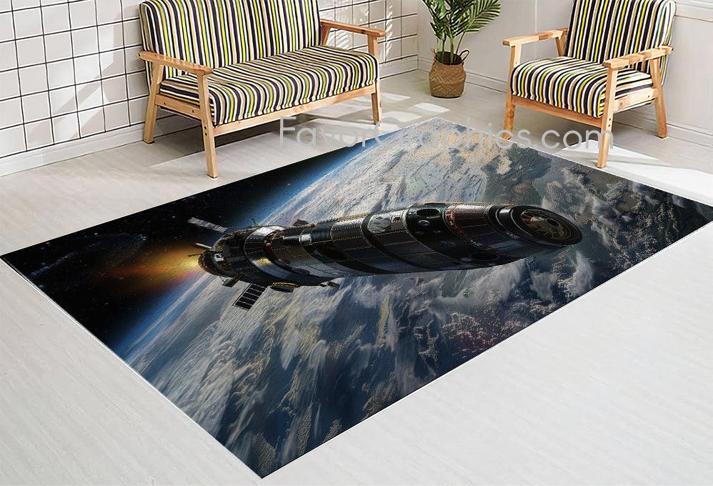 Spaceship Spacecraft Home Bedroom Decor Rug Carpet Mat