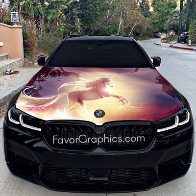 Unicorn Itasha Car Vinyl Hood Wrap Decal Sticker